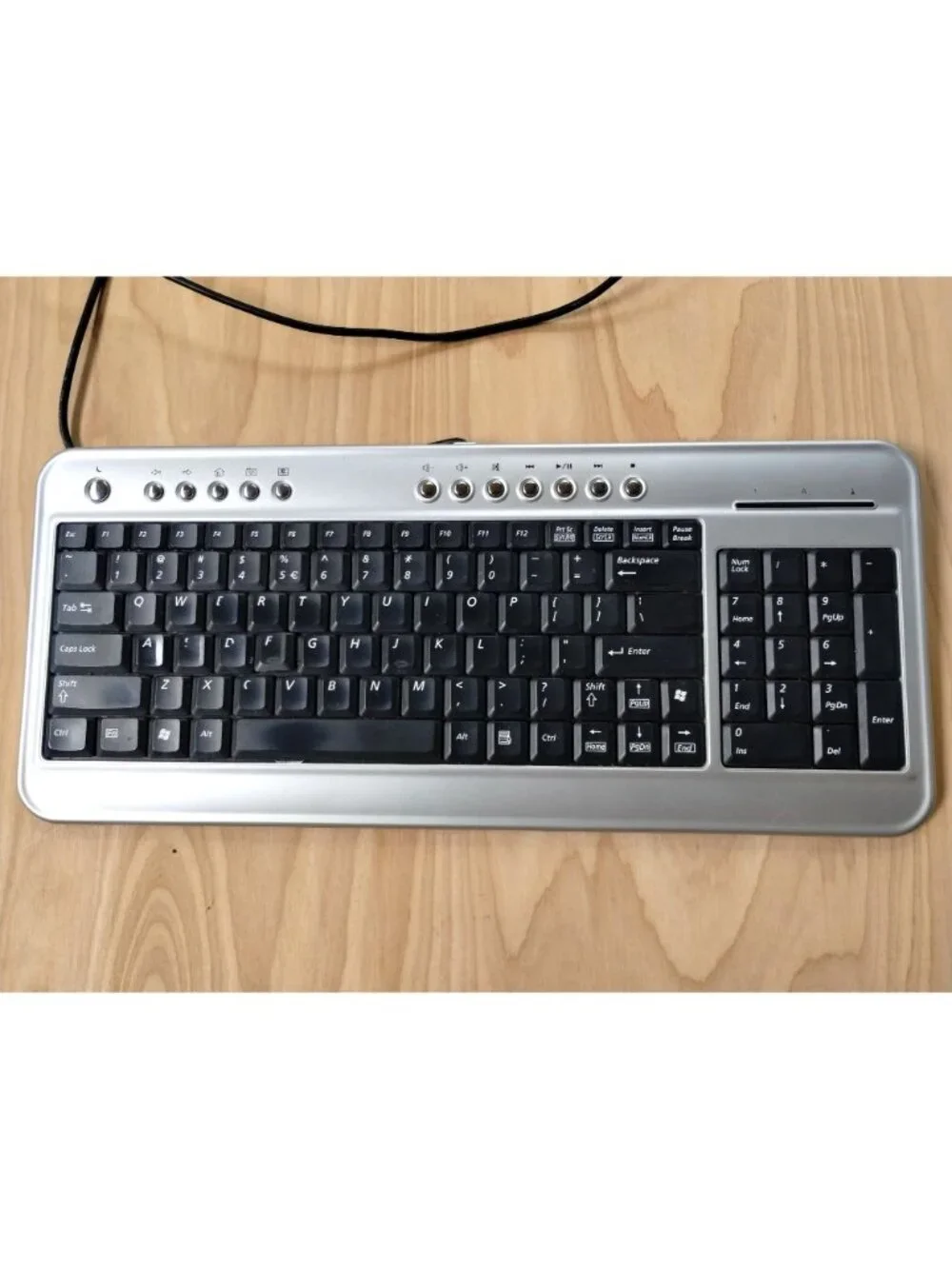 Ultra Slim Multimedia Keyboard BTC 6200C - Gray and Black Wired USB